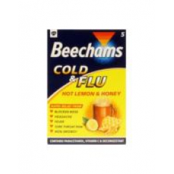 Beechams Cold & Flu Hot Lemon and Honey - 5 Sachets