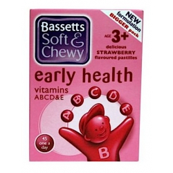 Bassetts Soft & Chewy Early Health Vitamins A, B, C, D & E - Strawberry - 45 pastilles